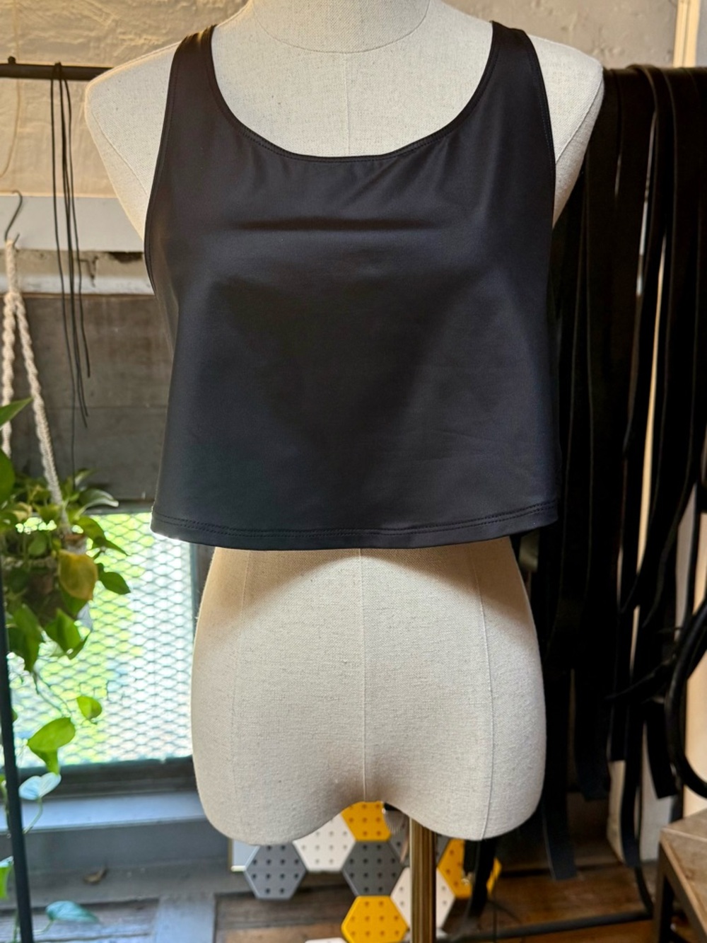 Black Crop Tank Top - Women's Sleeveless Crop